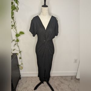 Sugarlips Fitted Knit maxi dress. Black. Size XS.